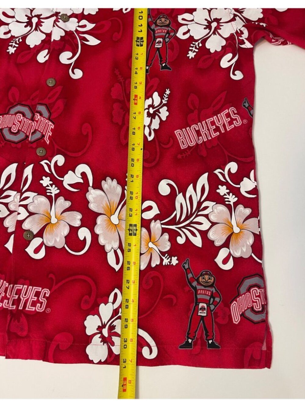 Spike Sports Ohio State Buckeyes Hawaiian Shirt Button Front sz 3XL - Picture 6 of 6